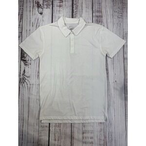 True Classic Polo Shirt Mens Medium White Short Sleeve Fitted Athletic Cut Golf